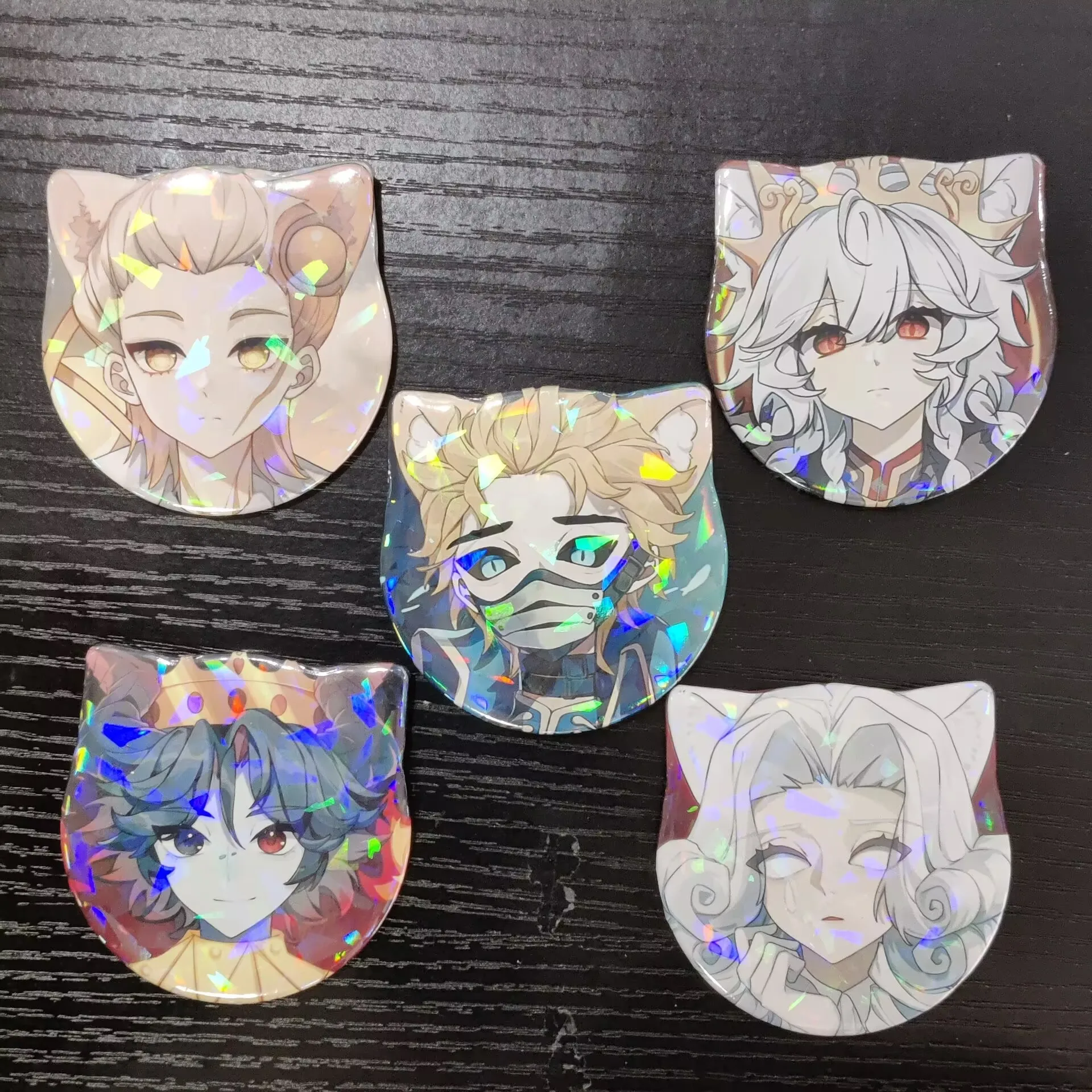 Identity Ⅴ Anime Figure Joseph Desaulniers Ithaqua Alva Lorenz Cosplay Metal Laser Badge Exquisite Decor Pins Toy Christmas Gift