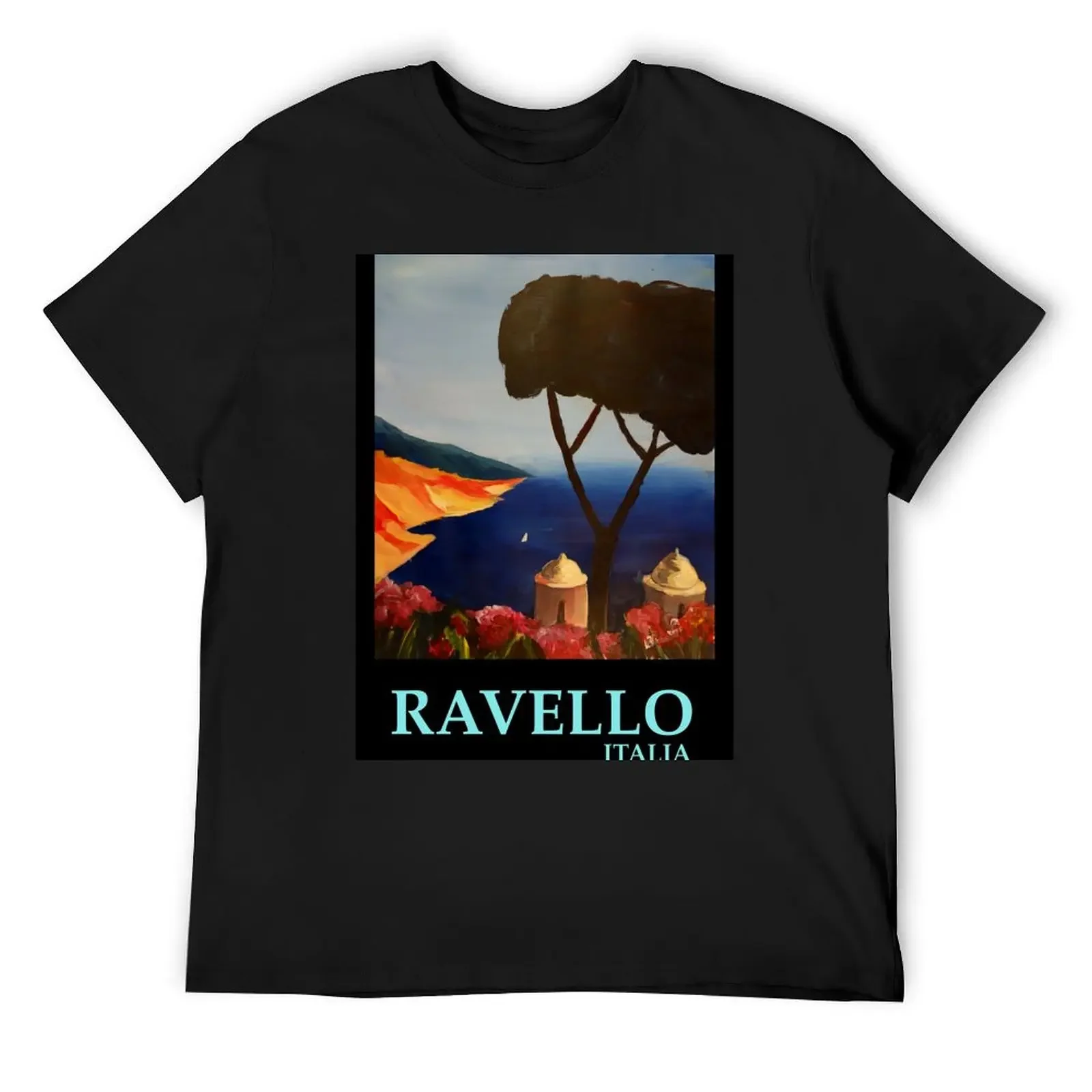 

Ravello Salerno Italy View of Amalfi Coast from Villa Rufolo T-Shirt graphics luxury t-shirt oversized men t shirts