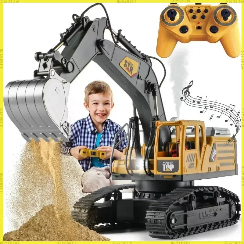 

2.4g Remote Control Engineering Vehicle Toys For Boys 4wd Alloy Excavator Bulldozer Construction Rc Car Toy Kids Birthday Gift