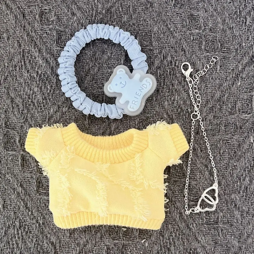 جديد لطيف دمية تي شيرت عقال البسيطة الكرتون نمط الكرتون أفخم بذلة الملابس الصغيرة الدعاوى 10 سنتيمتر دمية القطن #2