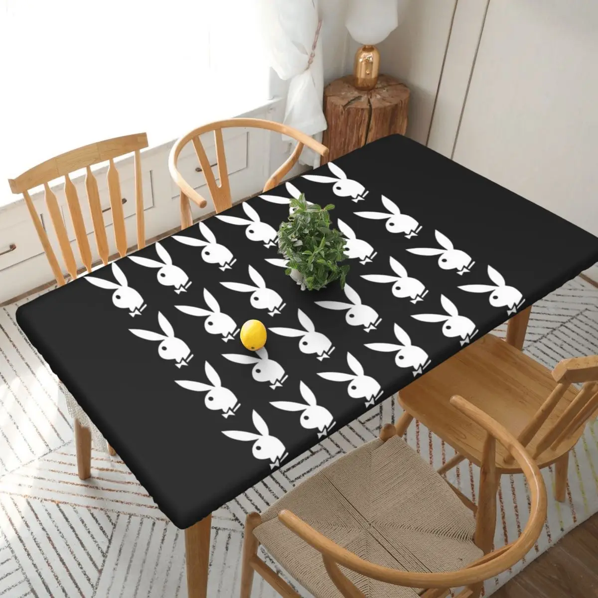 Y2k Bunny Design Customized Rectangular Tablecloth Oilproof Table Cover for Festival Party Decorations Table Cloth