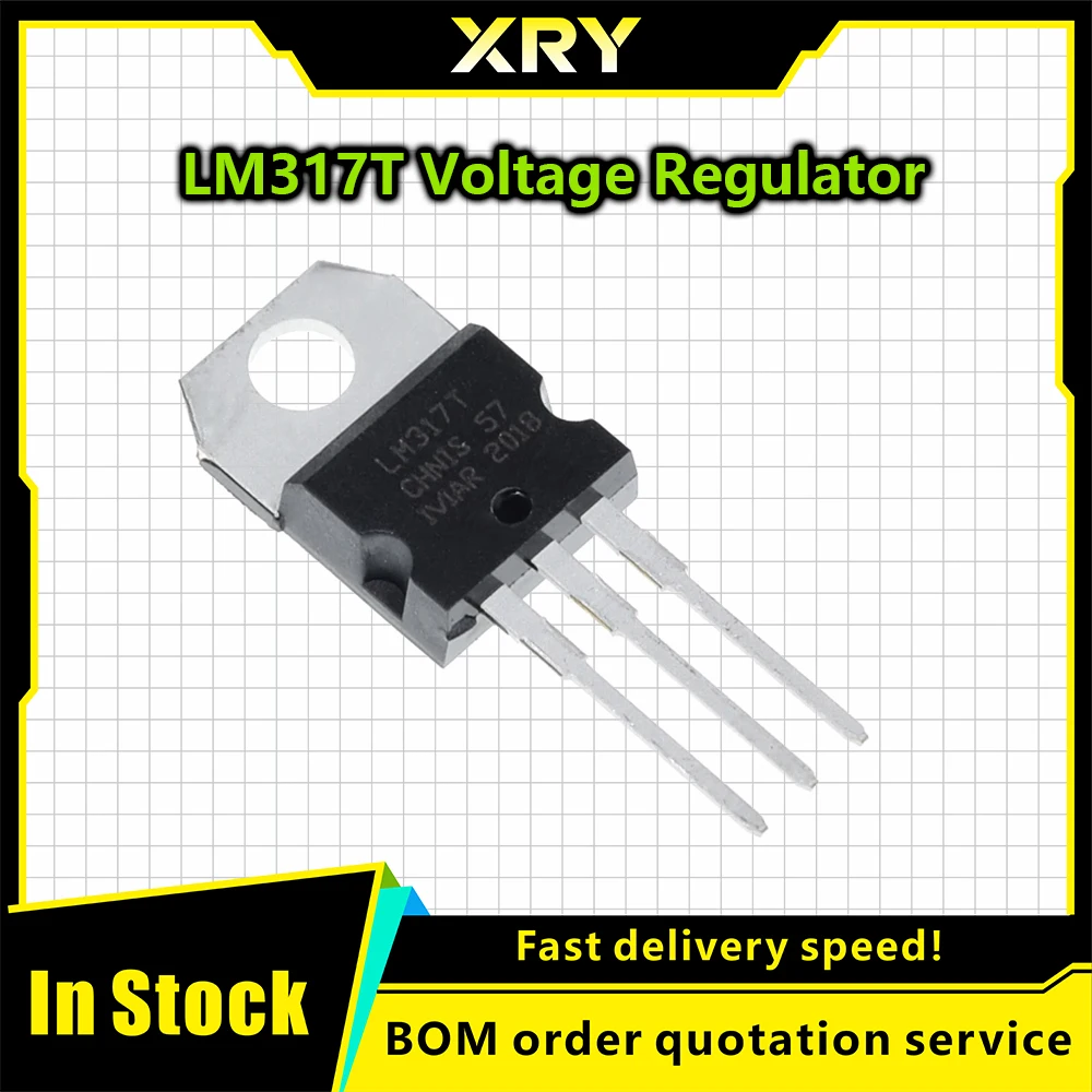 XRY 10pcs LM317T LM317 Regulador de tensão IC 1,2V a 37V 1,5A