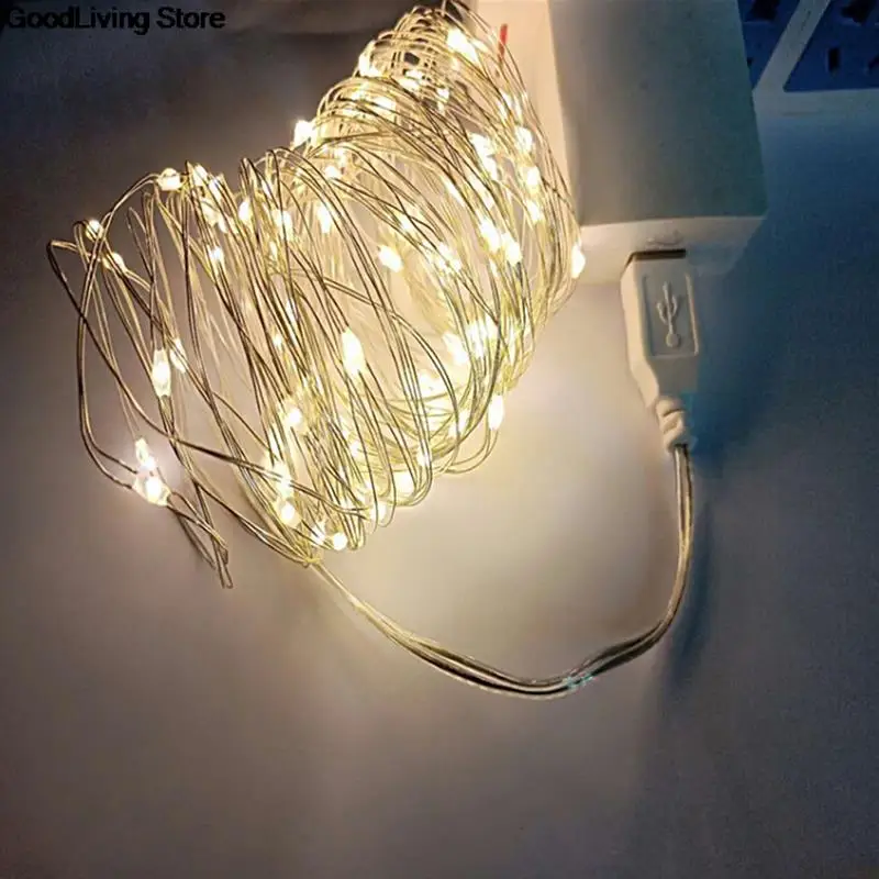 1pcs 2M 20Led 3M 30Led Mini Led Copper Wire String Fairy LED Lights For Christmas Wedding Party Decoration USB Powerd