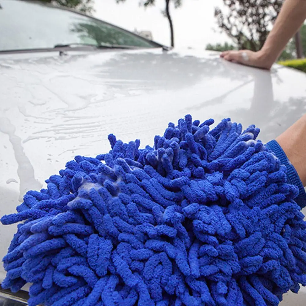 New Double-sided Car Washing Gloves Microfiber Chenille Washable Care Cleaning Gloves Thickened Detailing Brush
