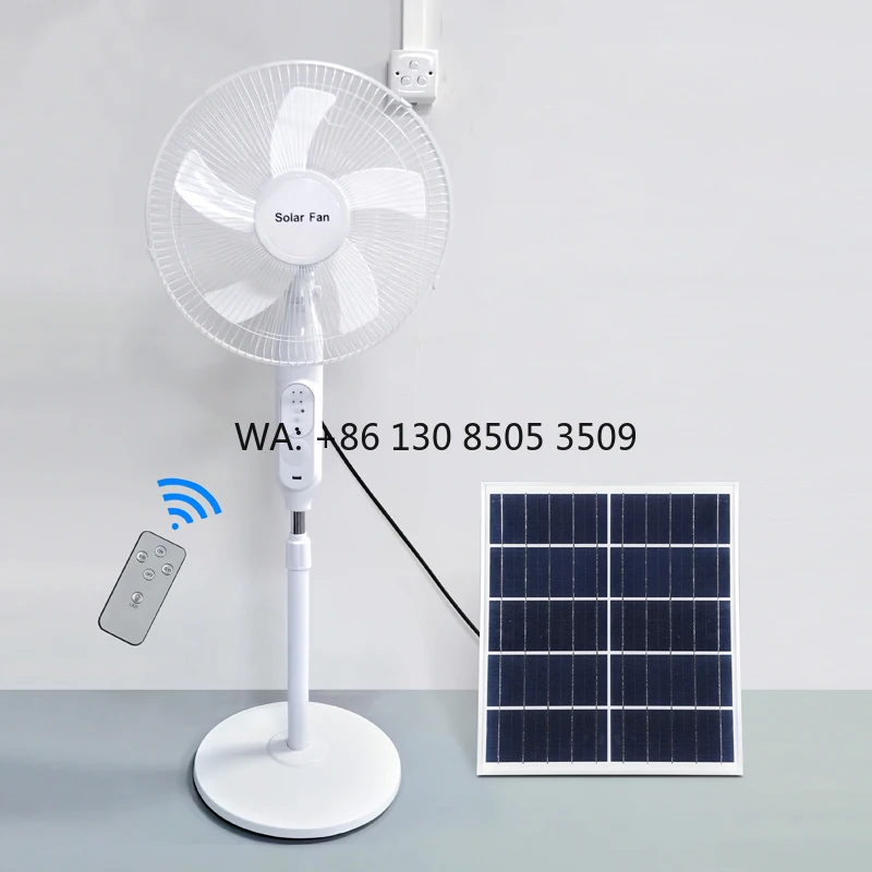 

LED Light USB Output Charger Function 16-Inch Remote Control Solar Stand Fan