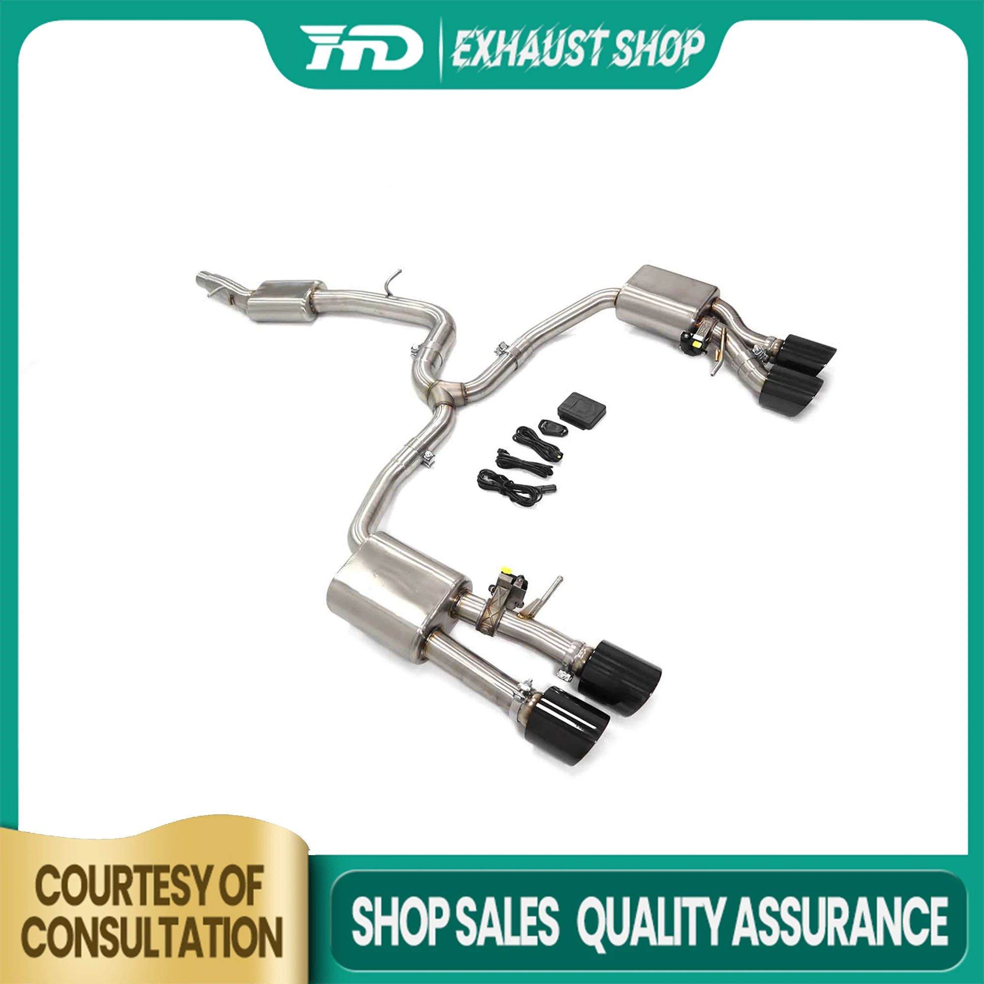 

Высокое качество Catback для VW Golf MK8R 2.0T, выхлопная система из нержавеющей стали, электронный клапан, наконечники глушителя, гоночная труба HMD