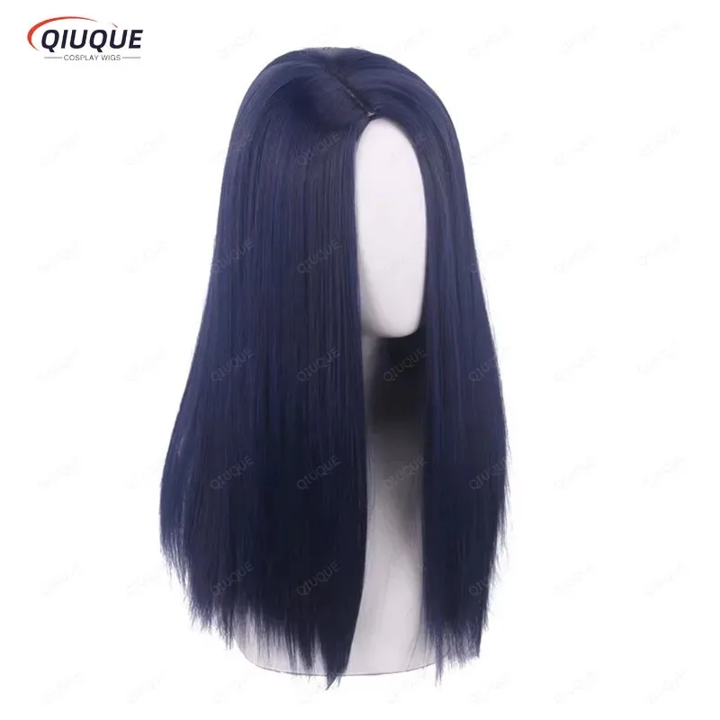 

asdh8@Arcane Caitlyn Cosplay Wig Anime Dark Blue Long Straight Heat Resistant Synthetic Hair The Sheriff of Piltover Wigs + Wig