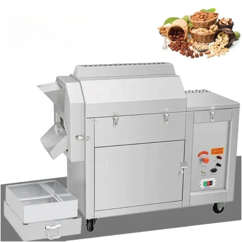 Best Barley Grain Flour Soy Soya Cacao Beans Drum Industrial Peanut Other Nuts Roaster Processing Frying Roasting Machine