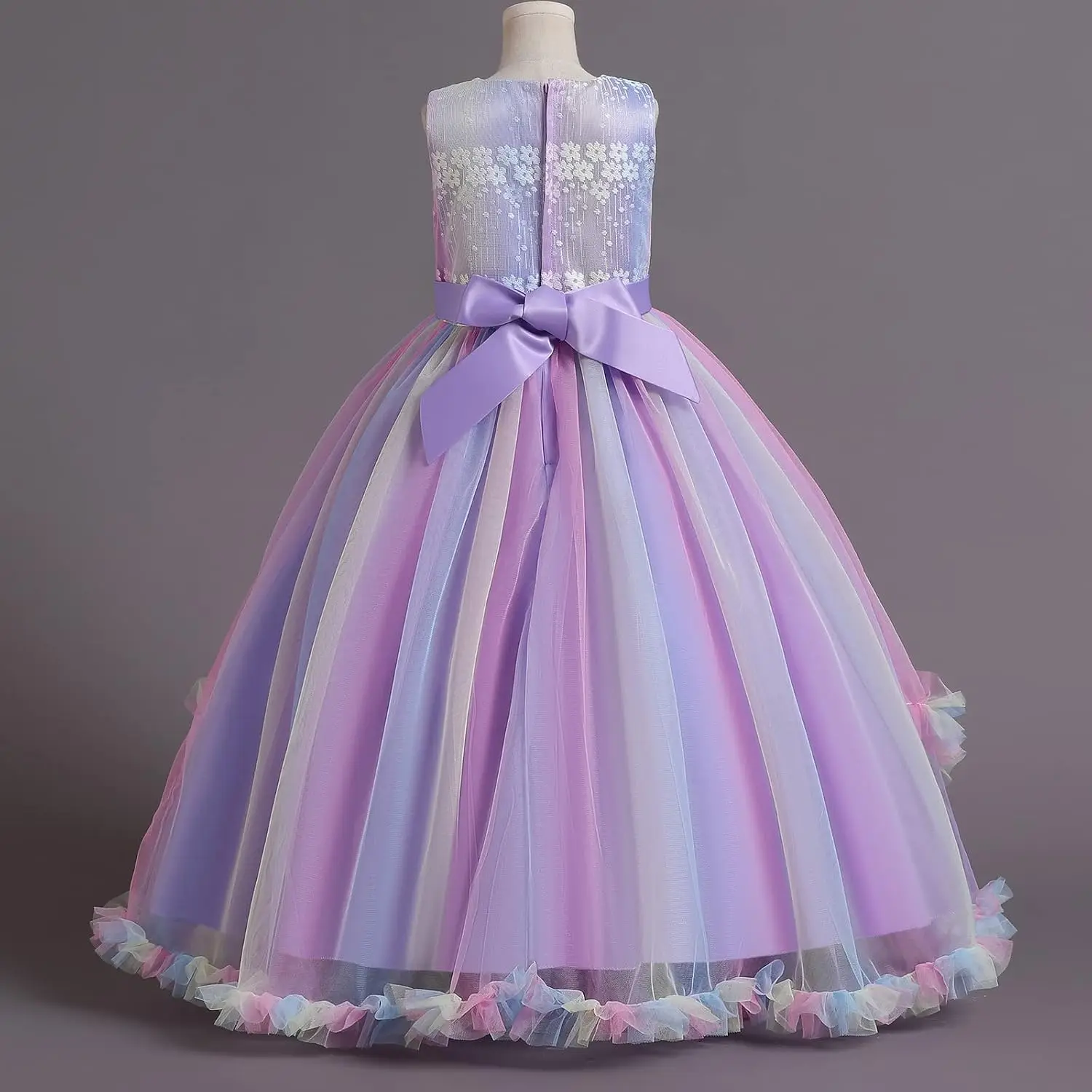 Prom Girls Princess Floral Boho Lace Embroidered Pageant Dresses Party Wedding Communion Maxi Gown Quinceanera Homecoming