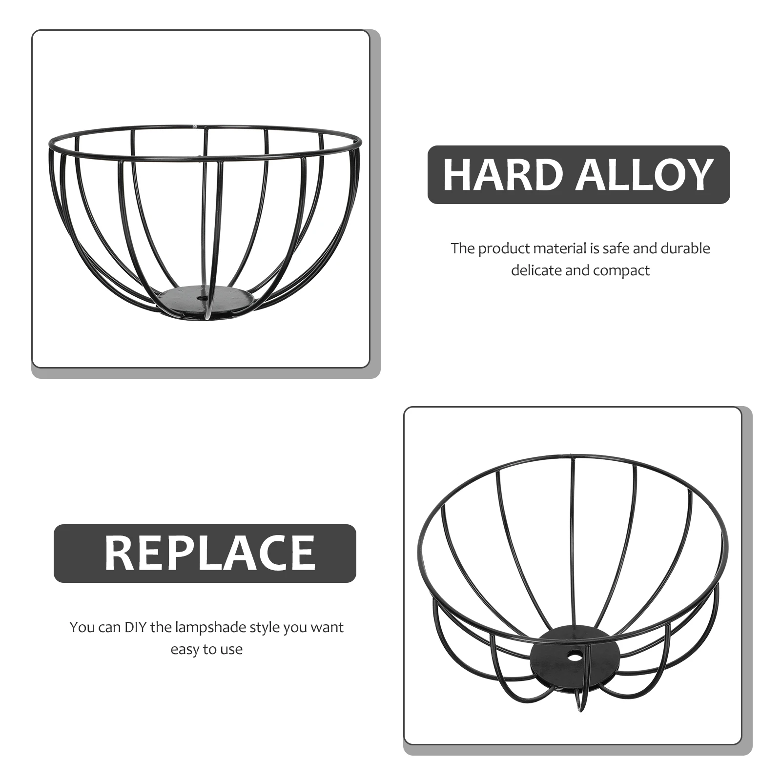 

Stylish Black Iron Art Lamp Shade Diy E27 Round Pendant Light Cover Durable Ceiling Lampshade For Living Room Bedroom Hotel