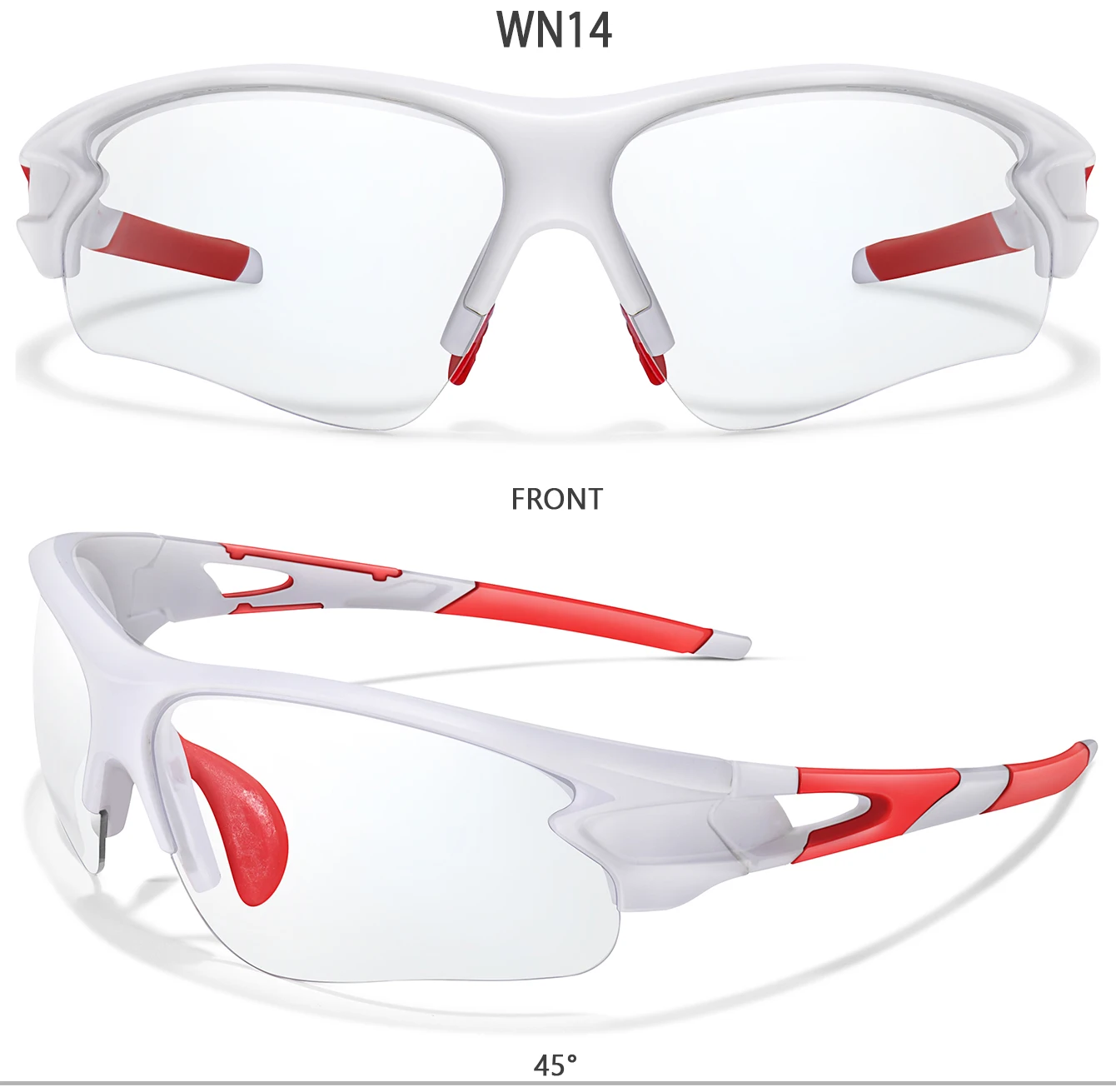 Photochrome Sport-Sonnenbrille für Herren und Damen – Modische Halbrahmen-Brille für Radfahren, Laufen und Wandern – Detail 8
