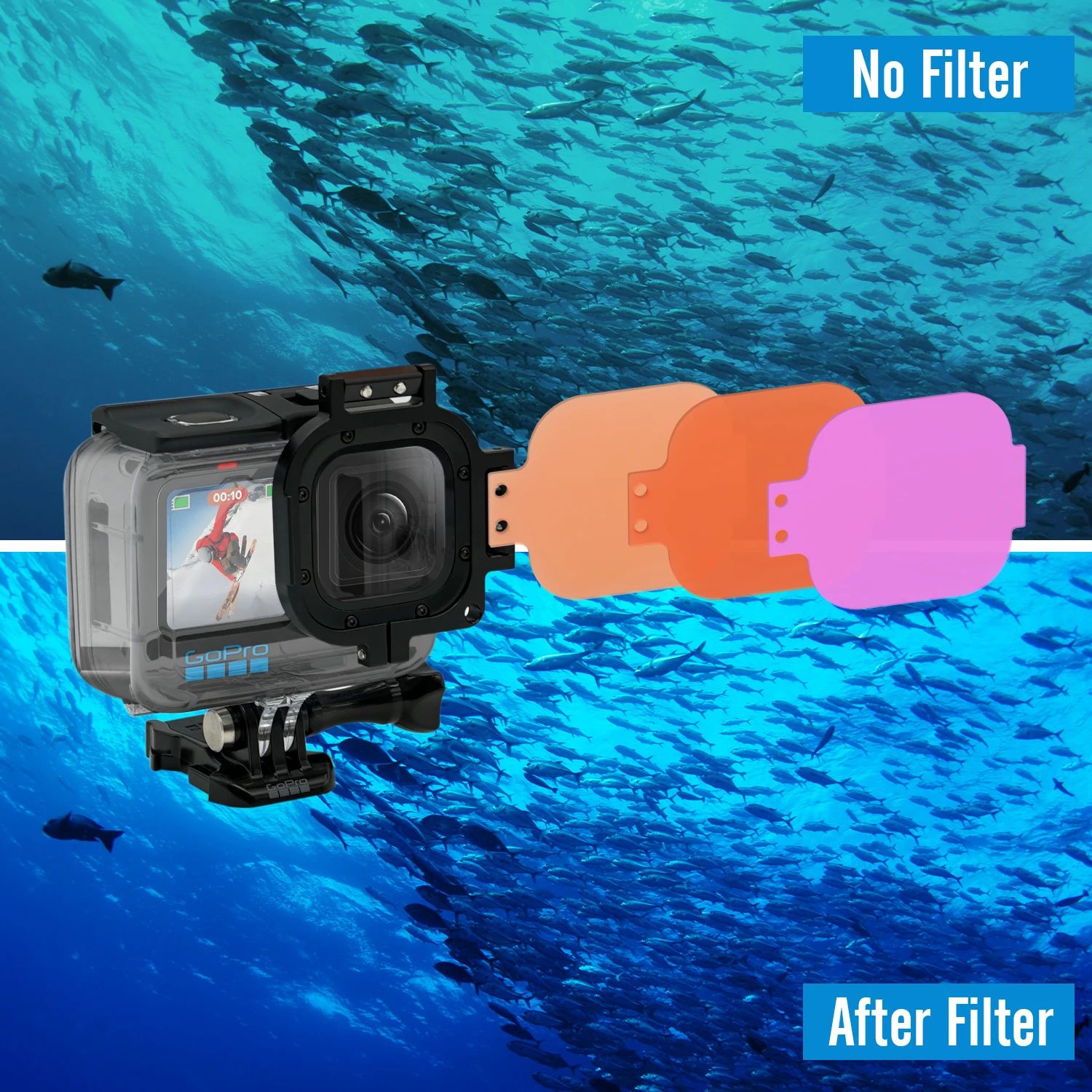 RED filter color correction for gopro HERO 8, 9, 10, 11,12