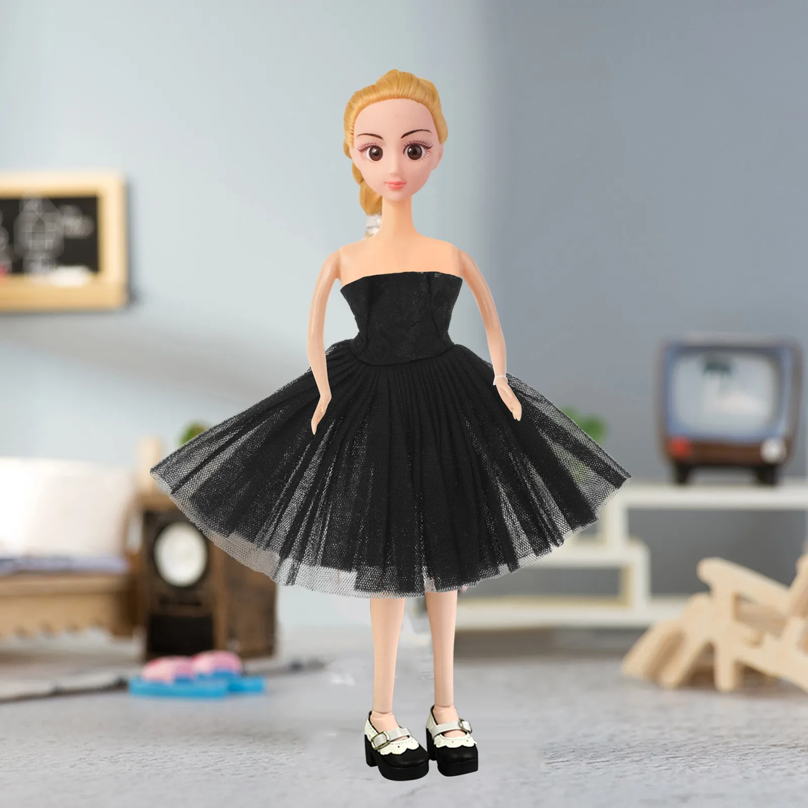 

Decorative Ballet Skirt Wear-Resistant Delicate Dress Easy Put on Off Replaceable Clothes for Girls Imaginative Play Early