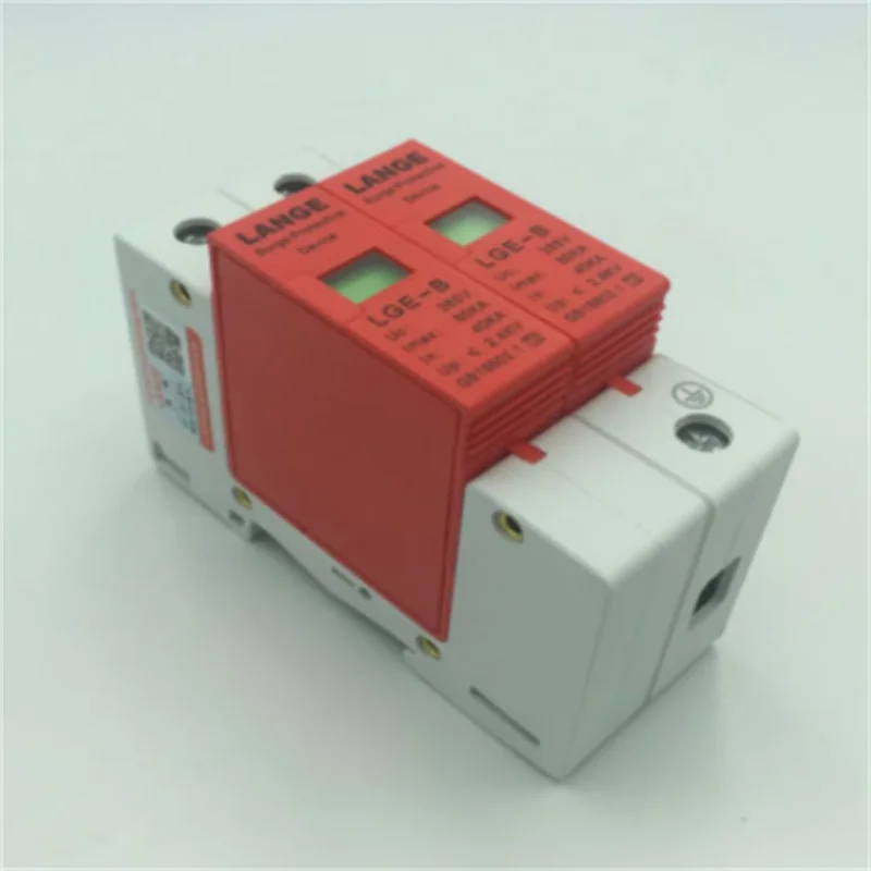 1PCS 385V 2P 40~80KA Din Rail Surge Protection Lightning Arrester Din-rail mount