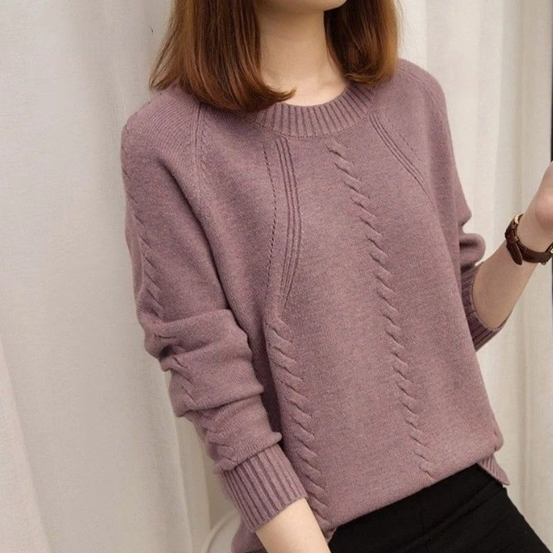 

Classic Solid Color Autumn Winter Sweaters Women High-quality Long Sleeve Loose Korean All-match Knitting Bottoming Shirt Top