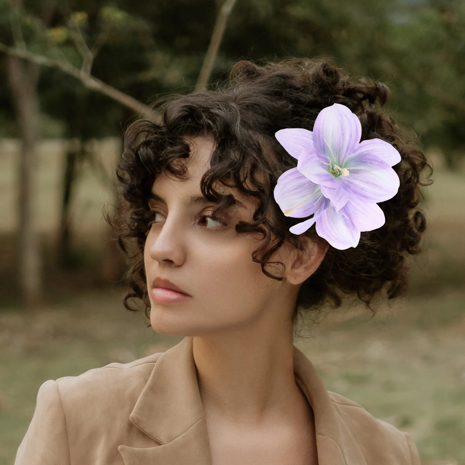 

Lily Flower Hairpin Floral Clips Women Accessories Beach Style Side Barrette Lightweight Portable Alloy Hair Flowers