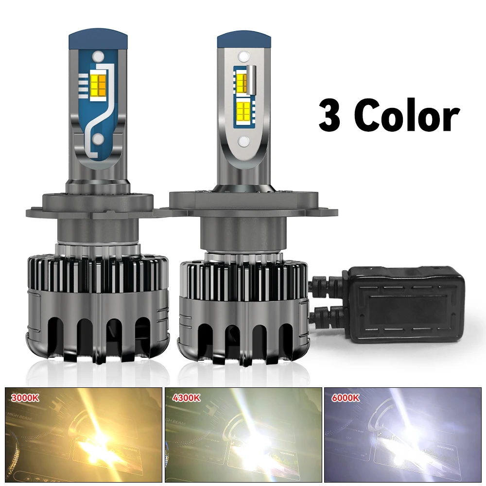 

H4 LED Bulbs Fog Light Halogen Replacement Auto H7 LED Headlight 6000K 4300K 3000K 3 Colors Front Lights H3 H11 9005 9006 9012