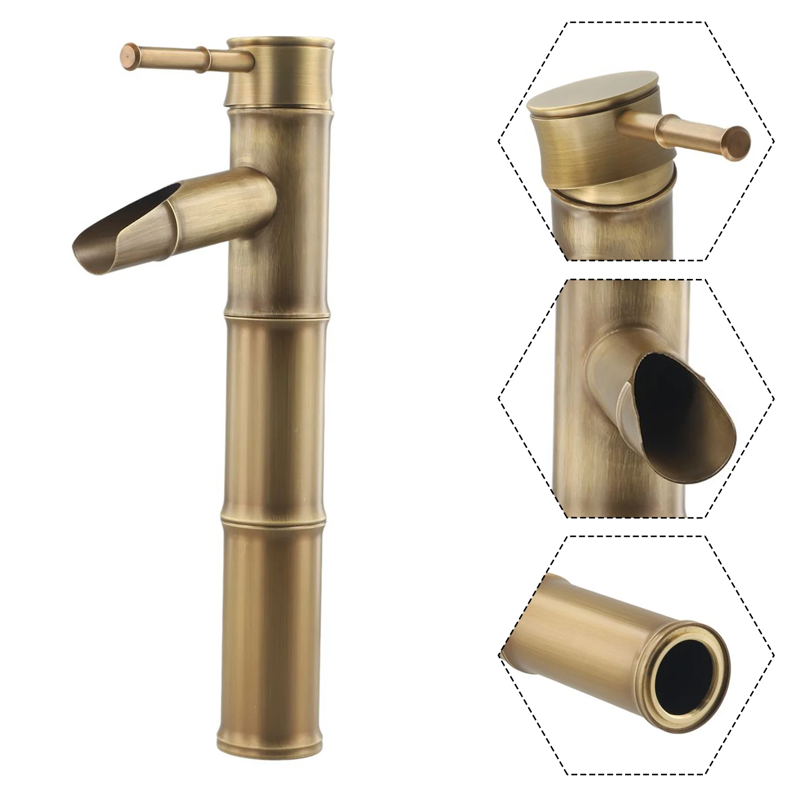 Antique Brass Basin Faucet, Classical Style, Deck Mounted Installation, Material, for ideal for Kitchen, Bathroom