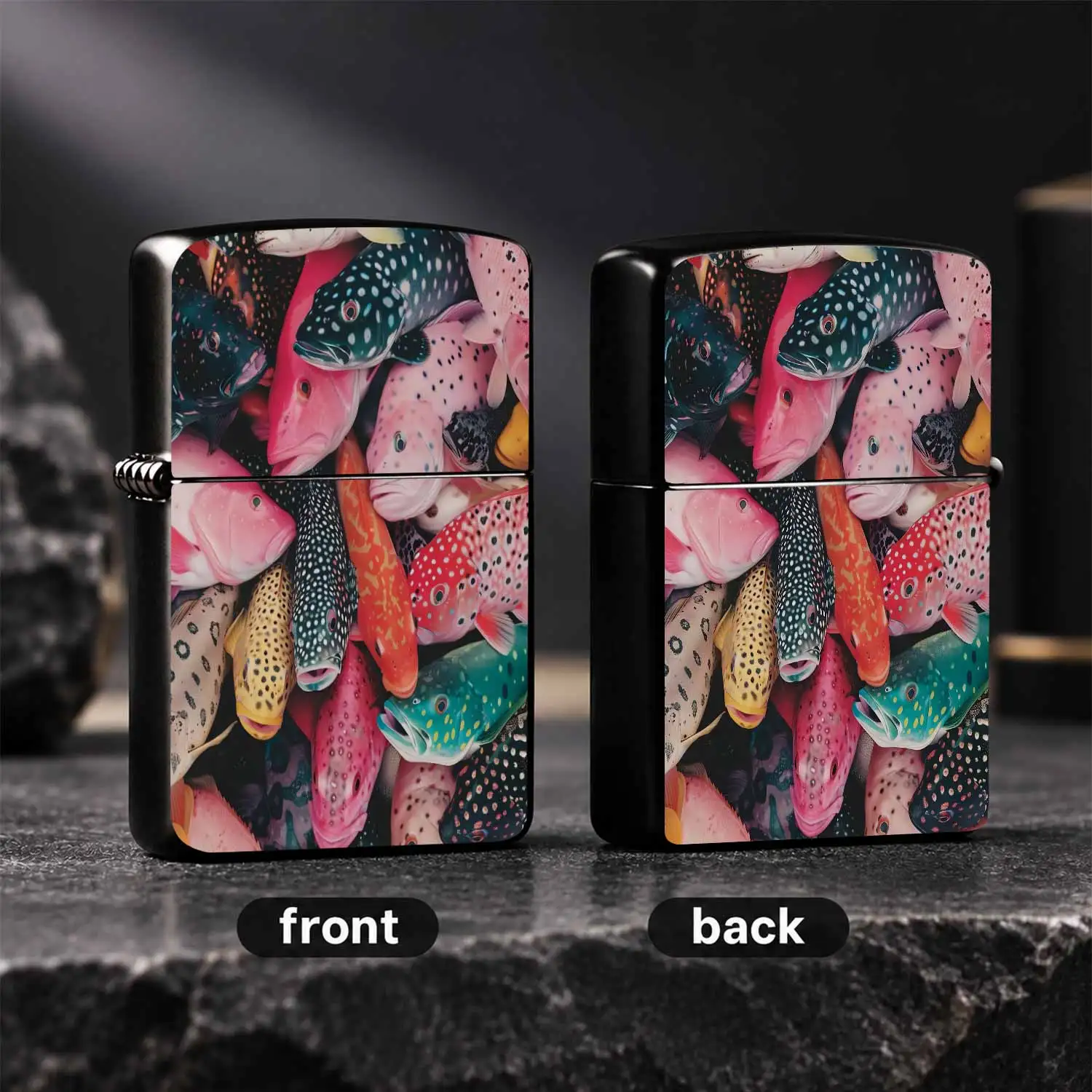Creative Lighter With Vibrant Printed Tropical Grouper Pattern, Artistic Stylish Portable Accessory, Perfect For Daily Use, Outdoor Camping, Lighting Candles, Great Unique Practical Gift For Friends And Hobby Lovers In All Scenarios Interes