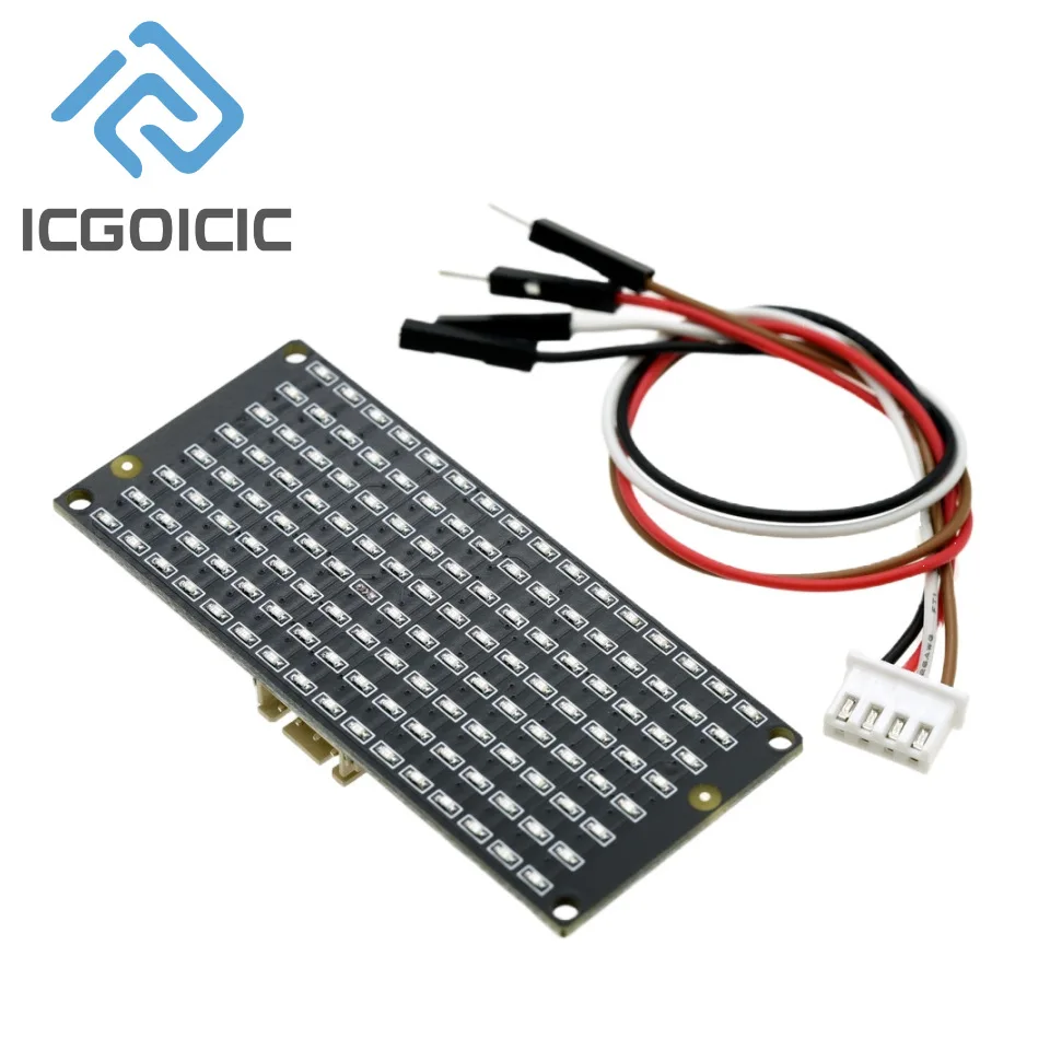 Módulo de exibição de matriz LED 8*16 – Interface I2C, 3,3 V ~ 5 V para projetos DIY Arduino, Micro:bit e Raspberry Pi