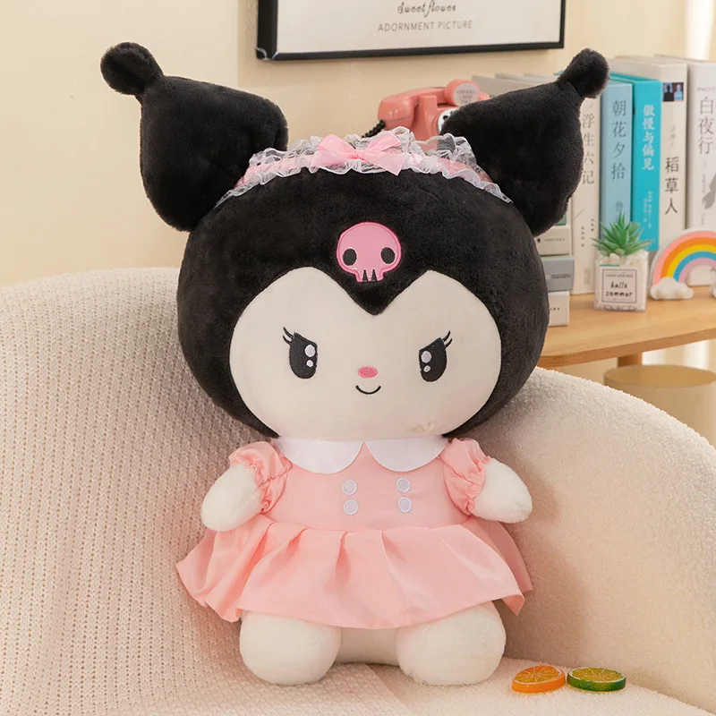 Sanurgente-Jupe en peluche Kuromi Butter pour enfants, nœud mignon, jouet d'oreiller pour fille, décoration de beurre, cadeau d'anniversaire