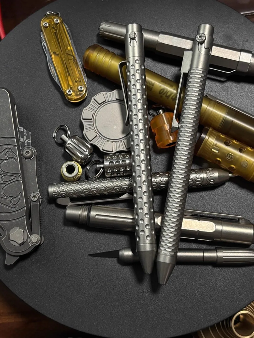 1 Piece CNC Machined Titanium EDC Ballpoint Ink Pen Bolt Mechanism Tactical Pens, Accessories Compatible with Nottingham Pen