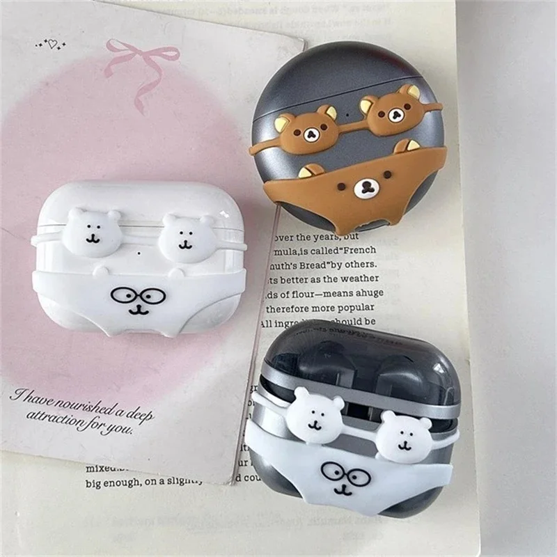 Rilakkuma Self Deprecating Bear Bikini Case Protective Cover for Apple Airpods All Models Shockproof Cute Earphone Accessory