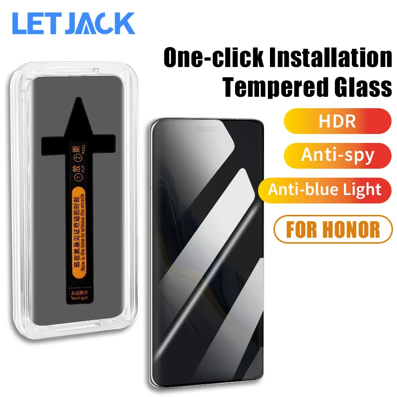 

3D One-click Installation Curved Privacy Tempered Glass For Honor Magic 6 RSR 5 4 Ultimate X9b X9a X40 X50 Pro Screen Protectors