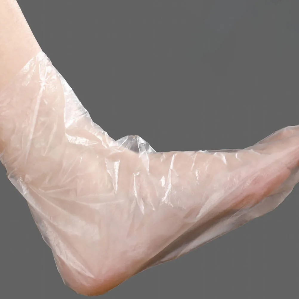 100 قطعة أغطية القدم شفافة ترطيب الحذاء المناسب غطاء للعناية بالبشرة الجافة المتشققة قابلة لإعادة الاستخدام القدم تمرغ قناع مجموعة غطاء #6