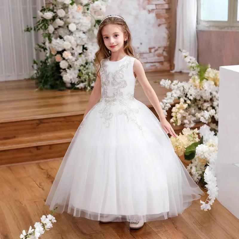 Children's Formal Dress Princess Dresses Little Girl Flower Girl Wedding Dress Girl Host Performance Fashionable Puff Skirt