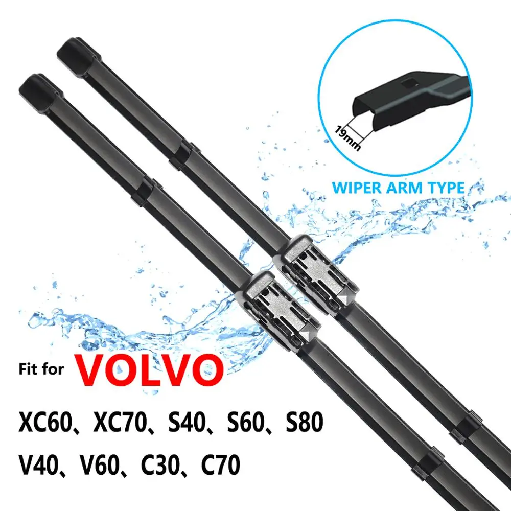 For VOLVO XC60 XC70 S40 S60 S80 V40 V60 C30 C70 Front Windscreen Windshield Wipers Car Accessories 19 20 26 Car Wiper Blades