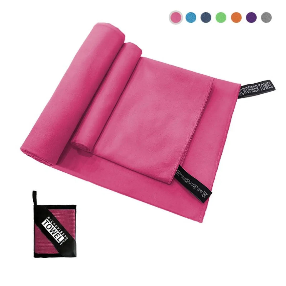 

Быстросохнущее полотенце из микрофибры для плавания, спорта, йоги, пляжа, впитывающее, мягкое, портативное, с чехлом для путешествий и кемпинга