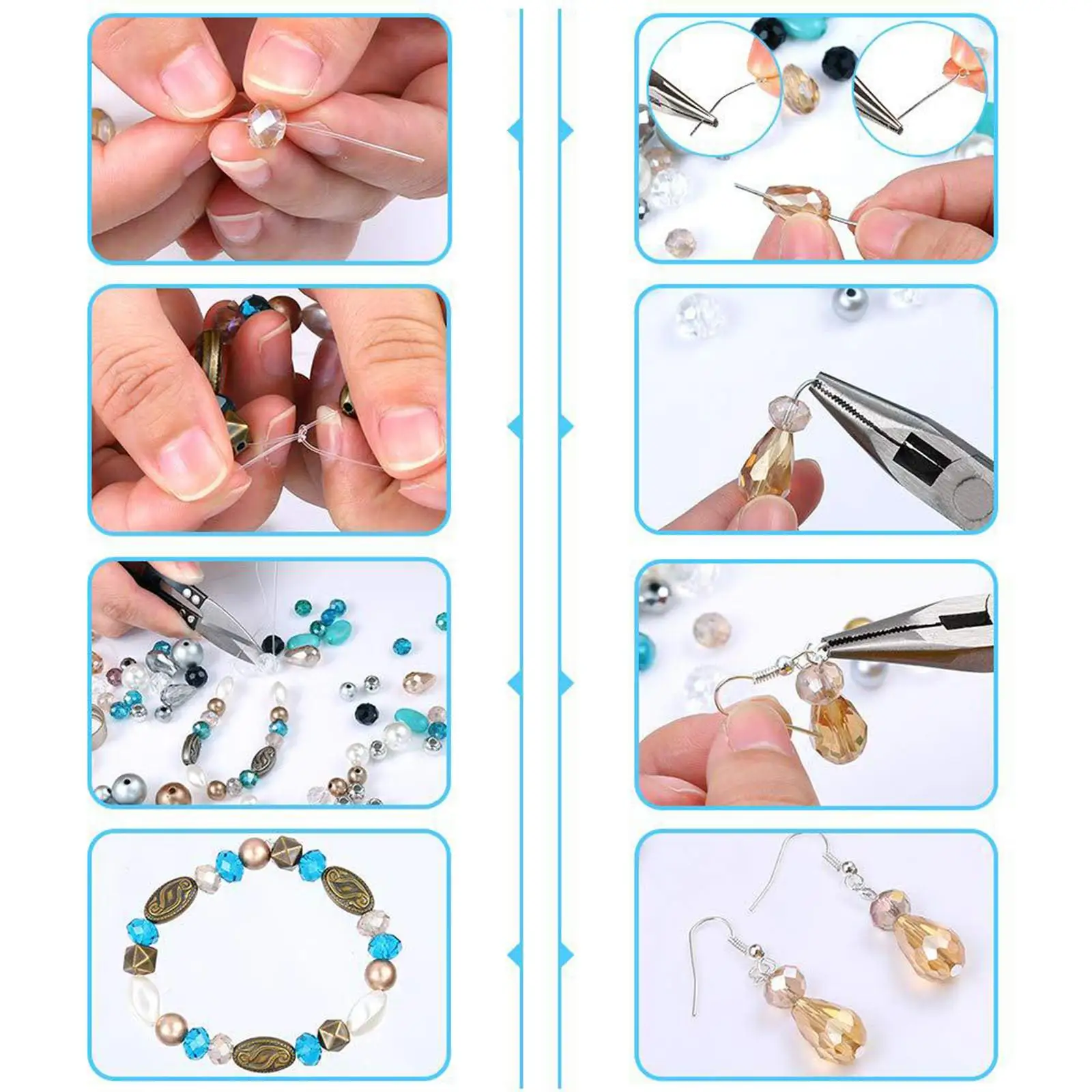 Beads Mini Bracelet Beads DIY Eye Pins for Earring Jewelry Making