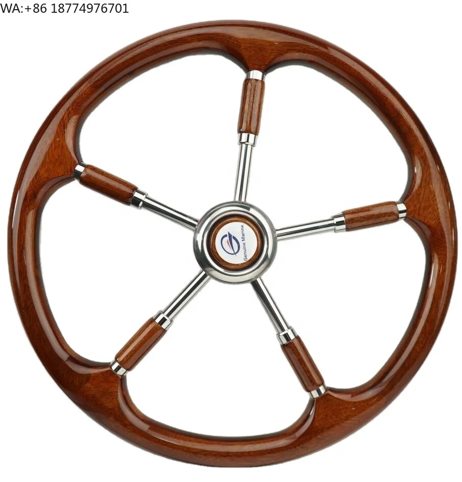 Genuine Marine Ship Yacht Boat Accessories Marine Wooden Spoke Steering Wheel