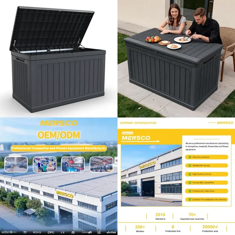 230gal Oversized Waterproof Outdoor Storage Box for Deck Patio Furniture Garden Deck Box