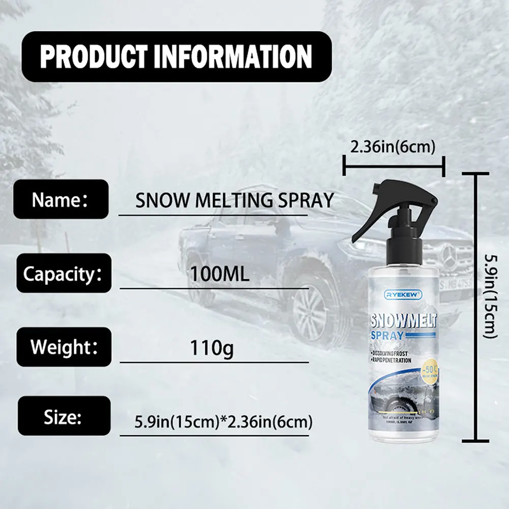 

Vehicle Ice Remover Antifreeze For Extreme-cold Instantly Melting Ice & Snow Contact Icy Winter Morning Commute
