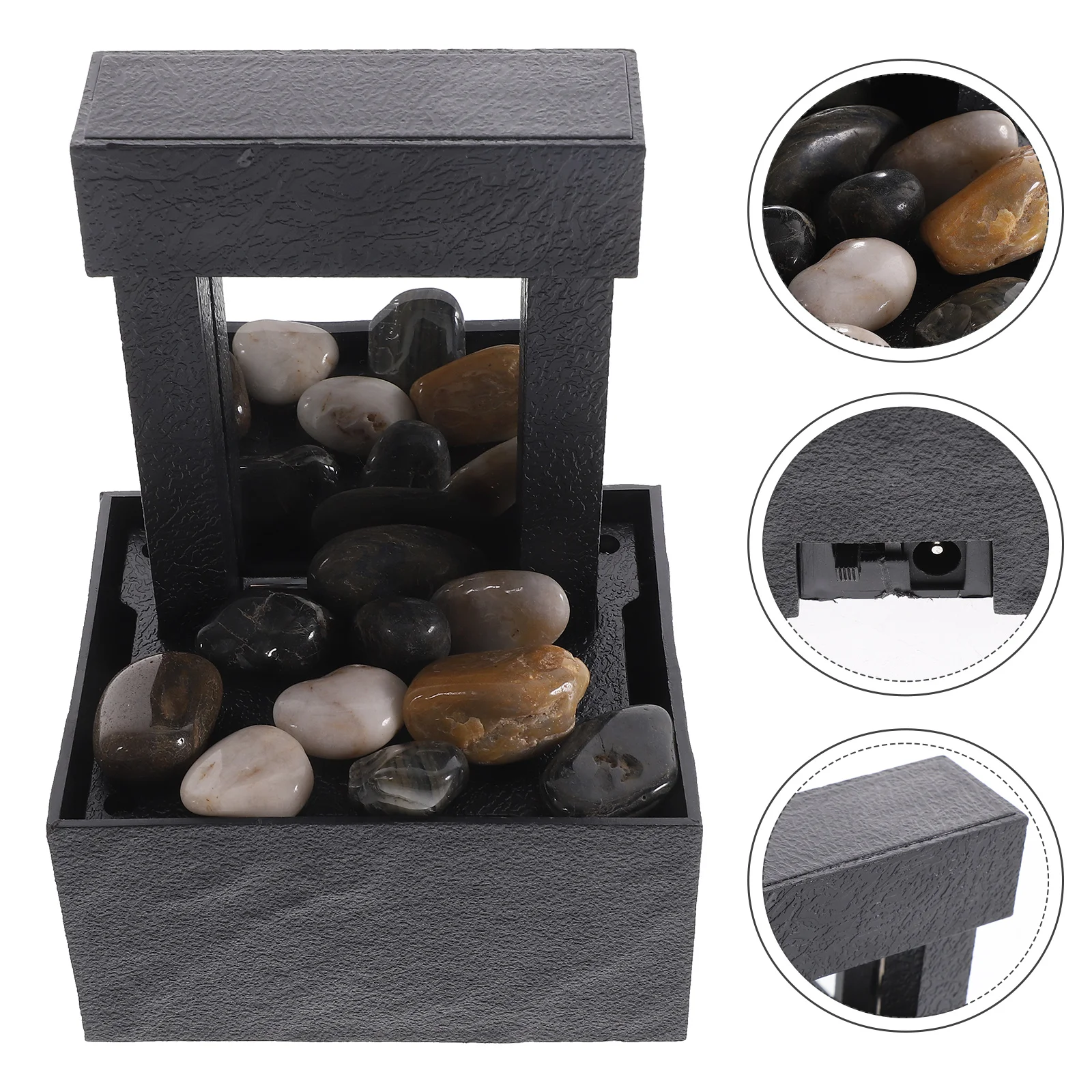 

1 set Indoor Water Zen Fountain nament Small Office Tabletop Fountains Home Decor Desktop Mini Flowing Waterfall Model