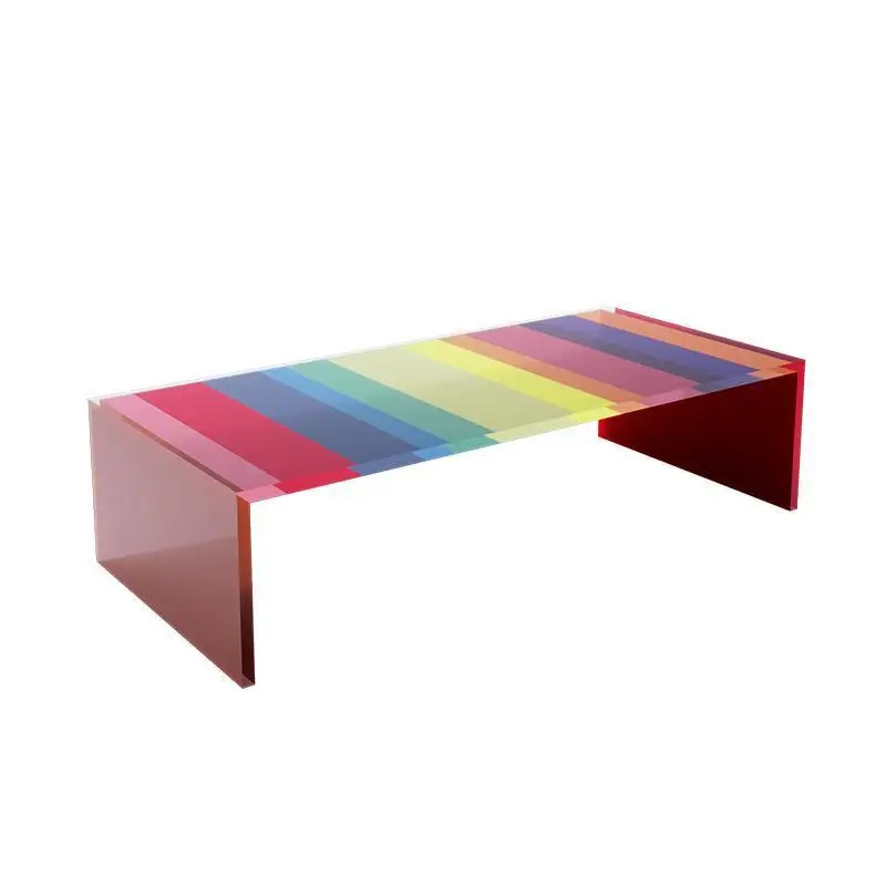 

Acrylic rainbow color coffee table living room home light luxury modern, small apartment Internet celebrity coffee table