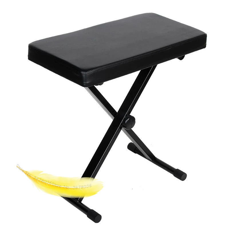 Foldable Height Adjustable Piano Stool, Single Keyboard Bench with Padded Seat, Portable Musician Chair  Compact Practice Stool
