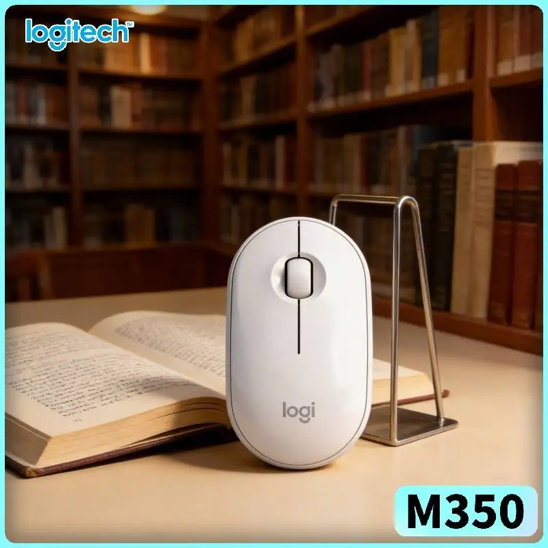 Logitech M350 Wireless Office Mouse - Quiet Operation, Dual Connectivity, 10m Range, USB Receiver, Daily Work Study Essential