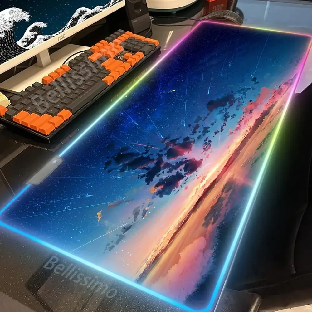 

RGB Mouse Pad Space Gaming Mouse Pad Universe Gamer Mousepad Starry Sky Led Backlight Carpet LED Keyboard Desk Mats Backlight