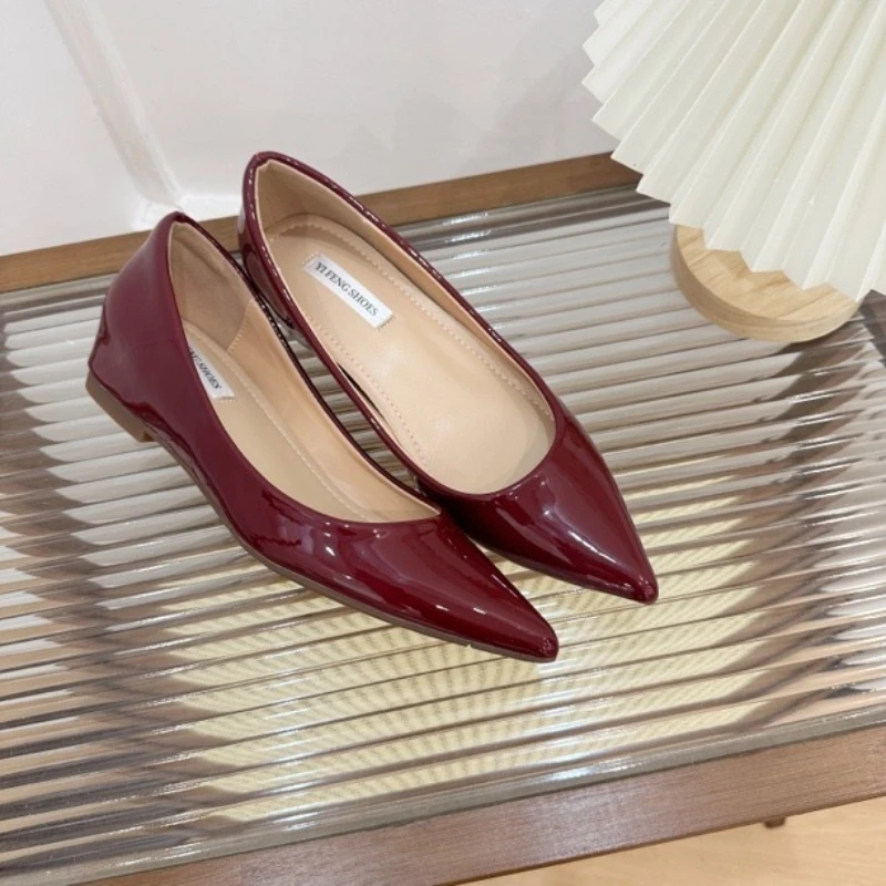 المرأة العصرية الشقق أشار تو زيادة في الارتفاع أحذية الباليه النساء بلون قارب أحذية مثير مزاجه النساء الأحذية #5