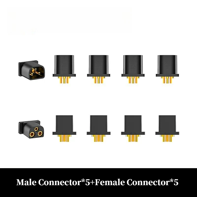 BT3.0 male + female black connector plugs