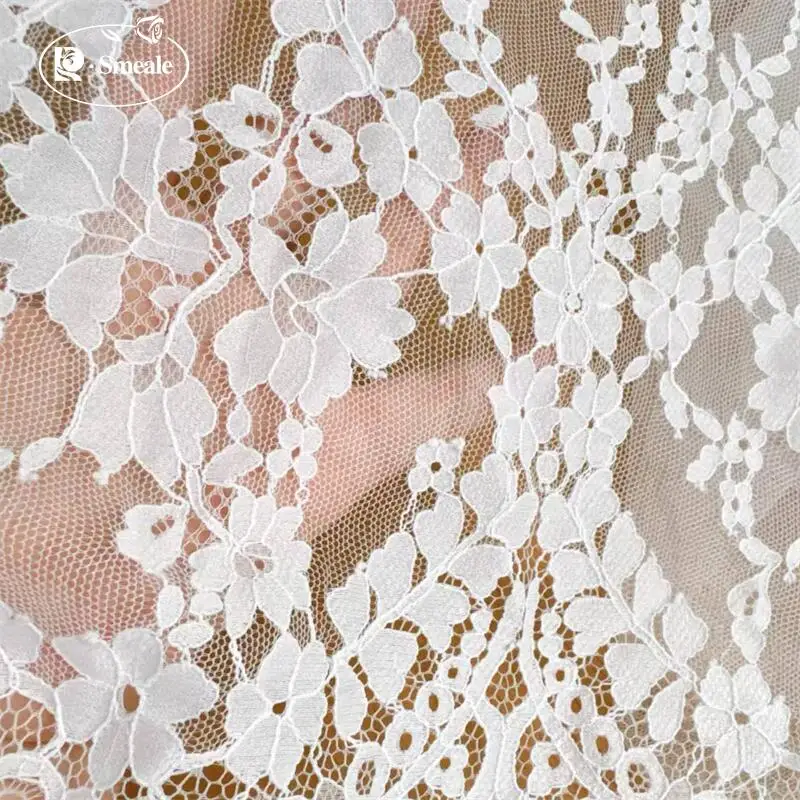 3MX1,5M Seilstickerei und gewebter Wimpernspitzenstoff für Hochzeitskleider, DIY-Nähstoff, weißer Spitzenstoff. Hohe Qualität 2026 – Detail 10