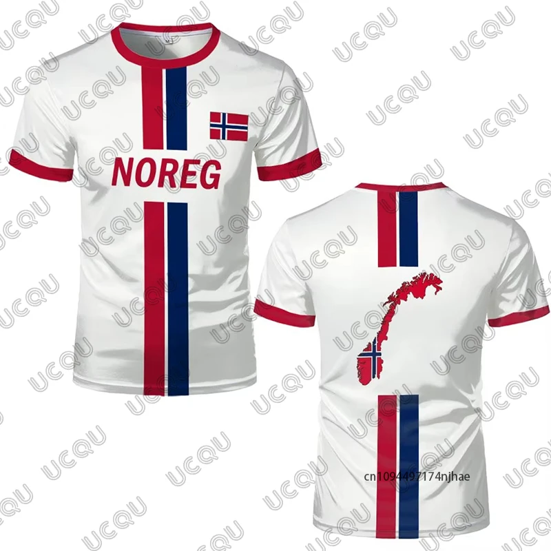 2026 New Norway Flag Print Soccer Jersey For Men T-Shirt Summer Quick-Drying Sports Short Sleeve Tees Casual Kids/Adult Tops