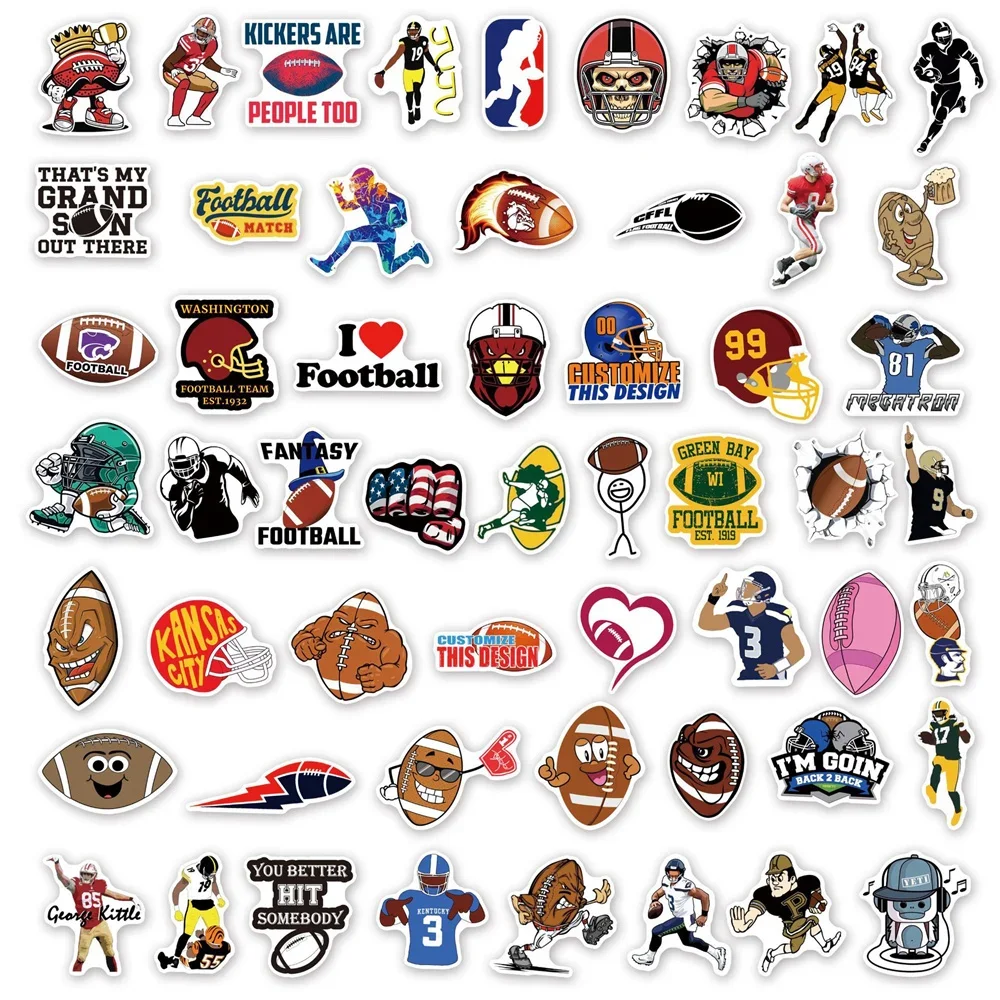 10/30/50PCS New Rugby Cartoon Personality Creative Computer Suitcase Mobile Phone  Chair Decoration Waterproof Sticker Wholesale