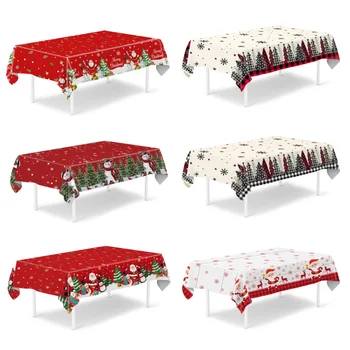 使い捨てクリスマステーブルクロスメリークリスマス装飾ホーム 2024 テーブルカバークリスマスオーナメントナヴィダード出生新年ギフト 2025