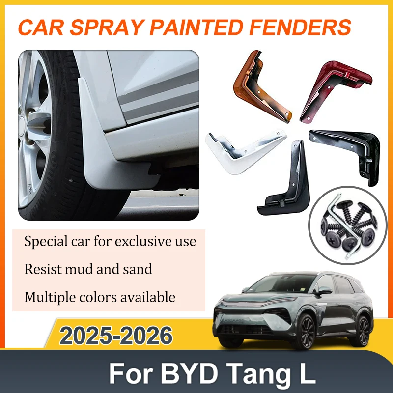 ل BYD سيليون 8 اكسسوارات تانغ L 2025 2026 سيارة حماية الطين اللوحات سبلاش الحرس العجلات الأمامية واقيات الطين الخبز الطلاء واقيات الطين
