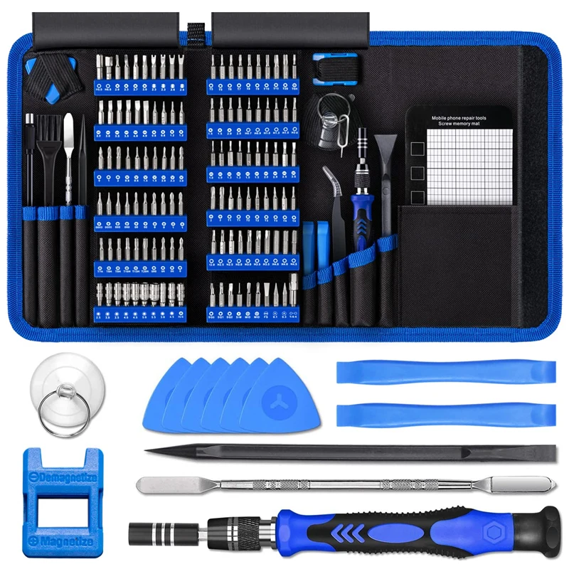 Juego de destornilladores de precisión 140 en 1 con puntas magnéticas, kit de herramientas para reparación de teléfonos celulares y portátiles