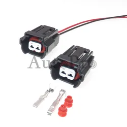 1 Set 2 Hole 6195-0043 AC Assembly Auto Fuel Injector Wire Socket With Terminal Car Replacement Connector Parts For VW Nissan